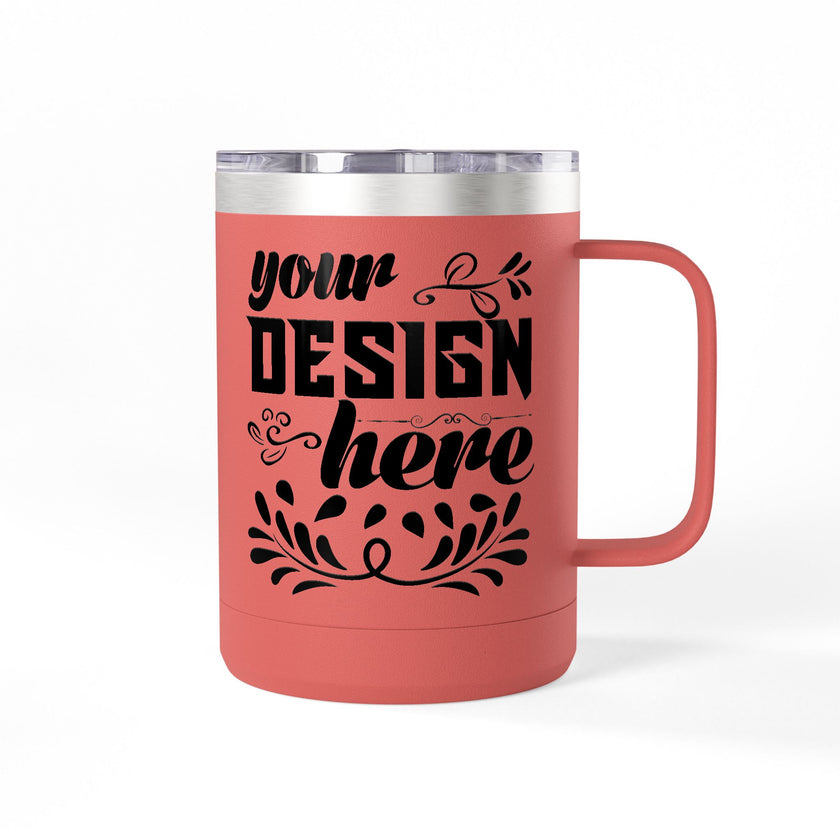 Customizable Polar Camel 15oz Stainless Steel Coffee Mug Tumbler Lid