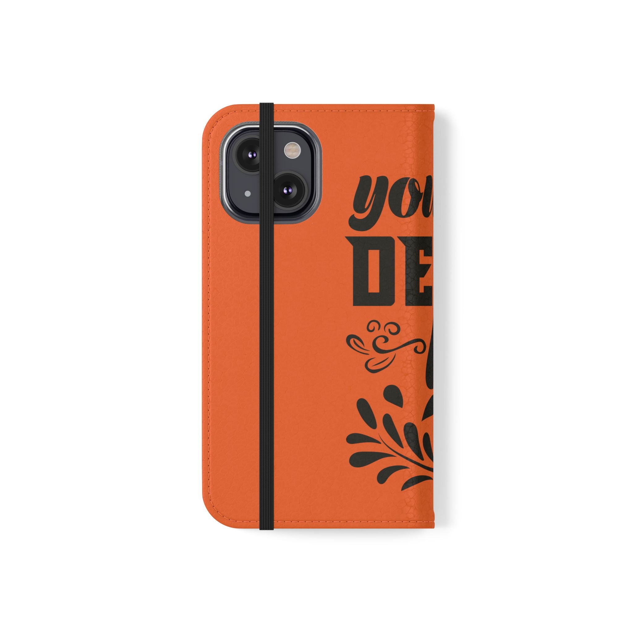 Customizable Flip Folio Phone Case With Card Slots Stand And Elastic Strap