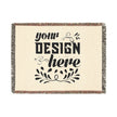 Customizable Woven Cotton Blanket Throw with Fringed Edges 3 Sizes