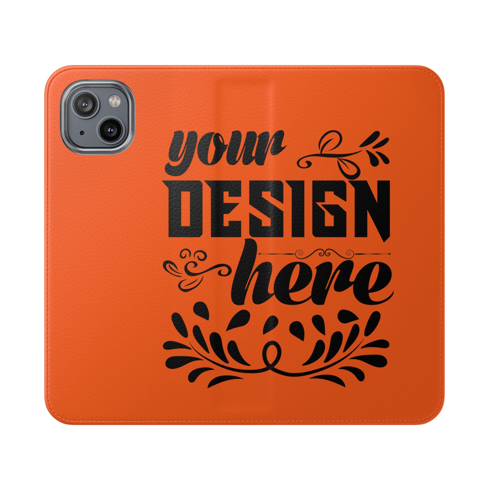 Customizable Flip Folio Phone Case With Card Slots Stand And Elastic Strap