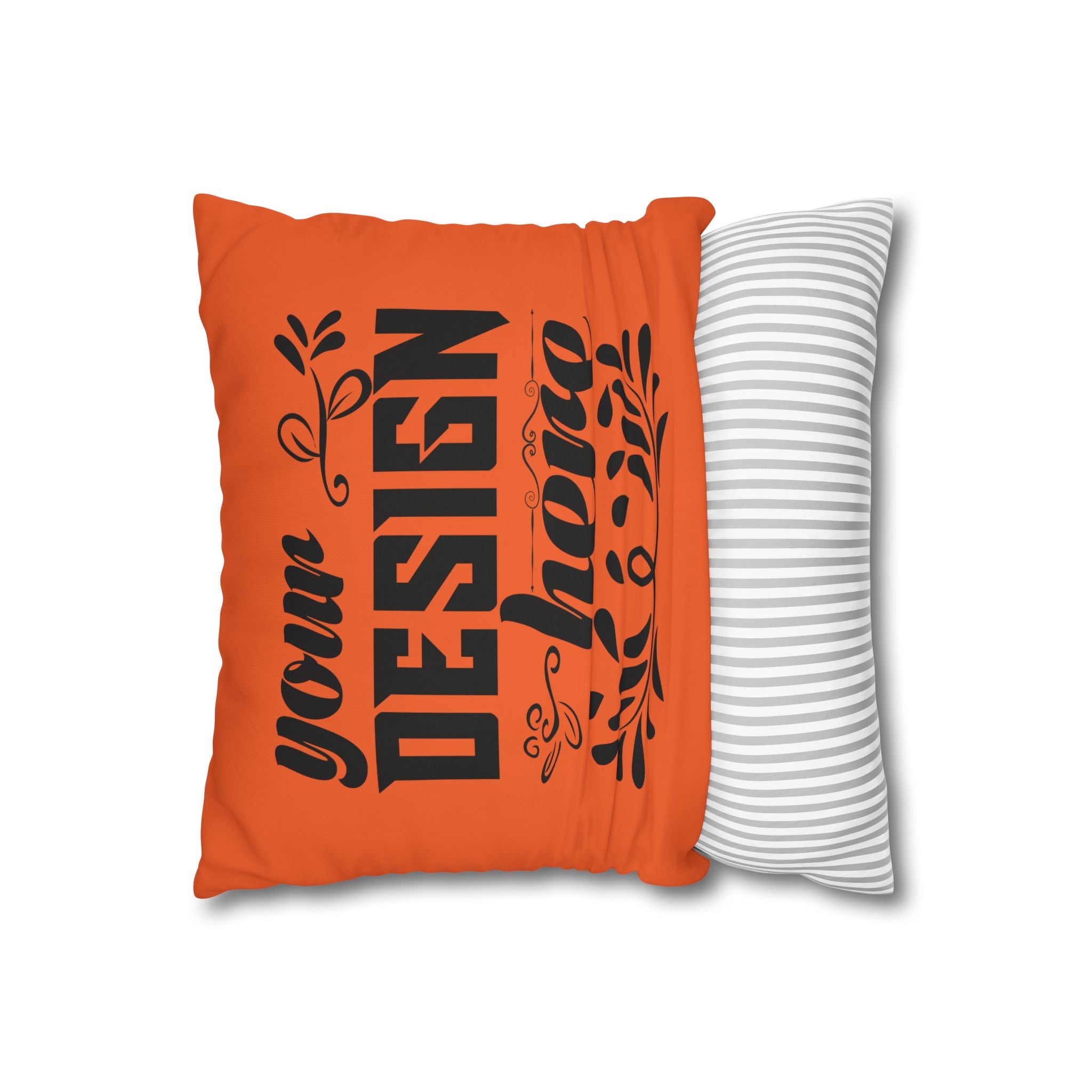Customizable Square Poly Canvas Pillowcase with Concealed Zipper Closure