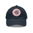 Customizable ValuCap VC300A Dad Hat with Round PU Leather Patch Front