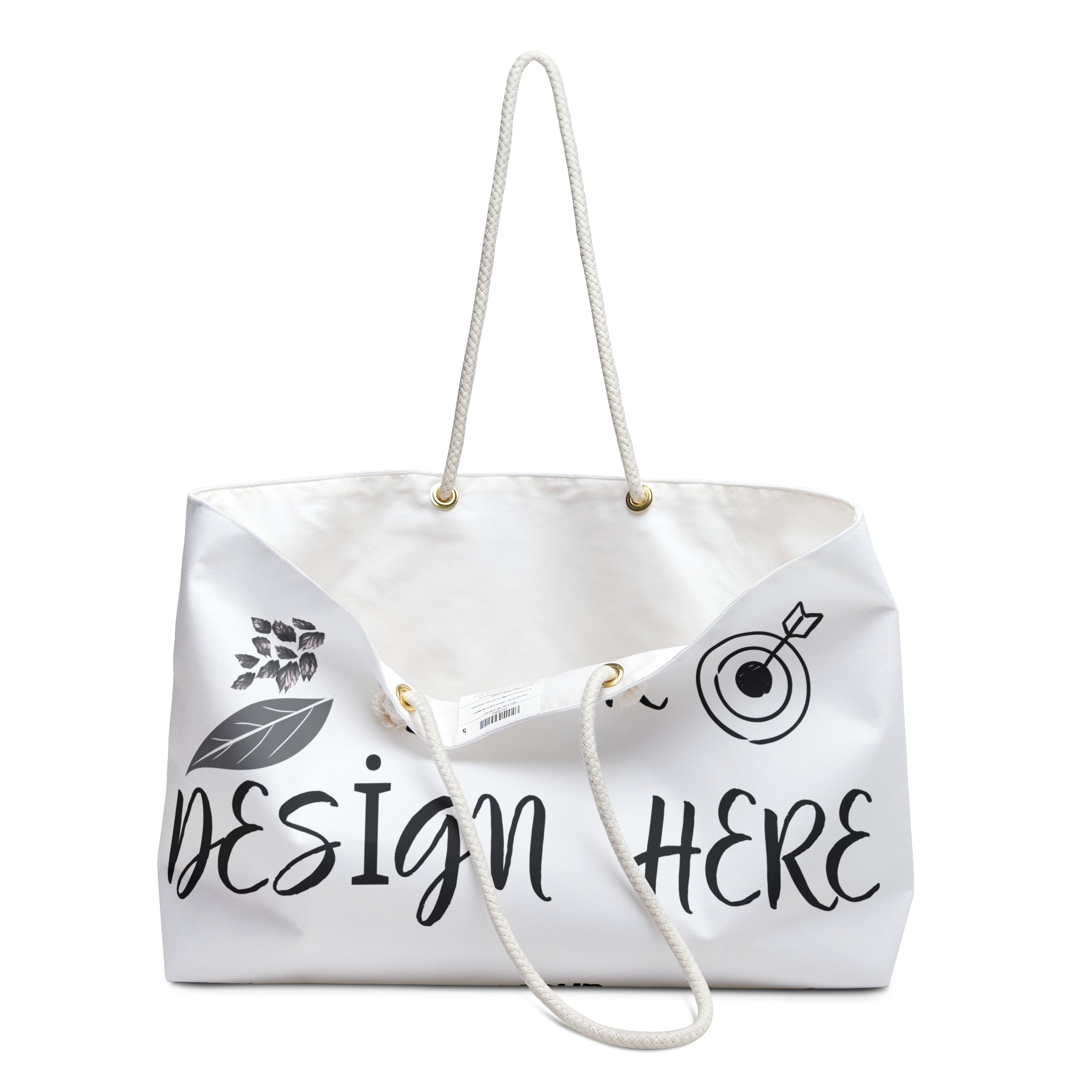 Customizable Weekender Bag Spun Polyester Tote Rope Handles 24x13