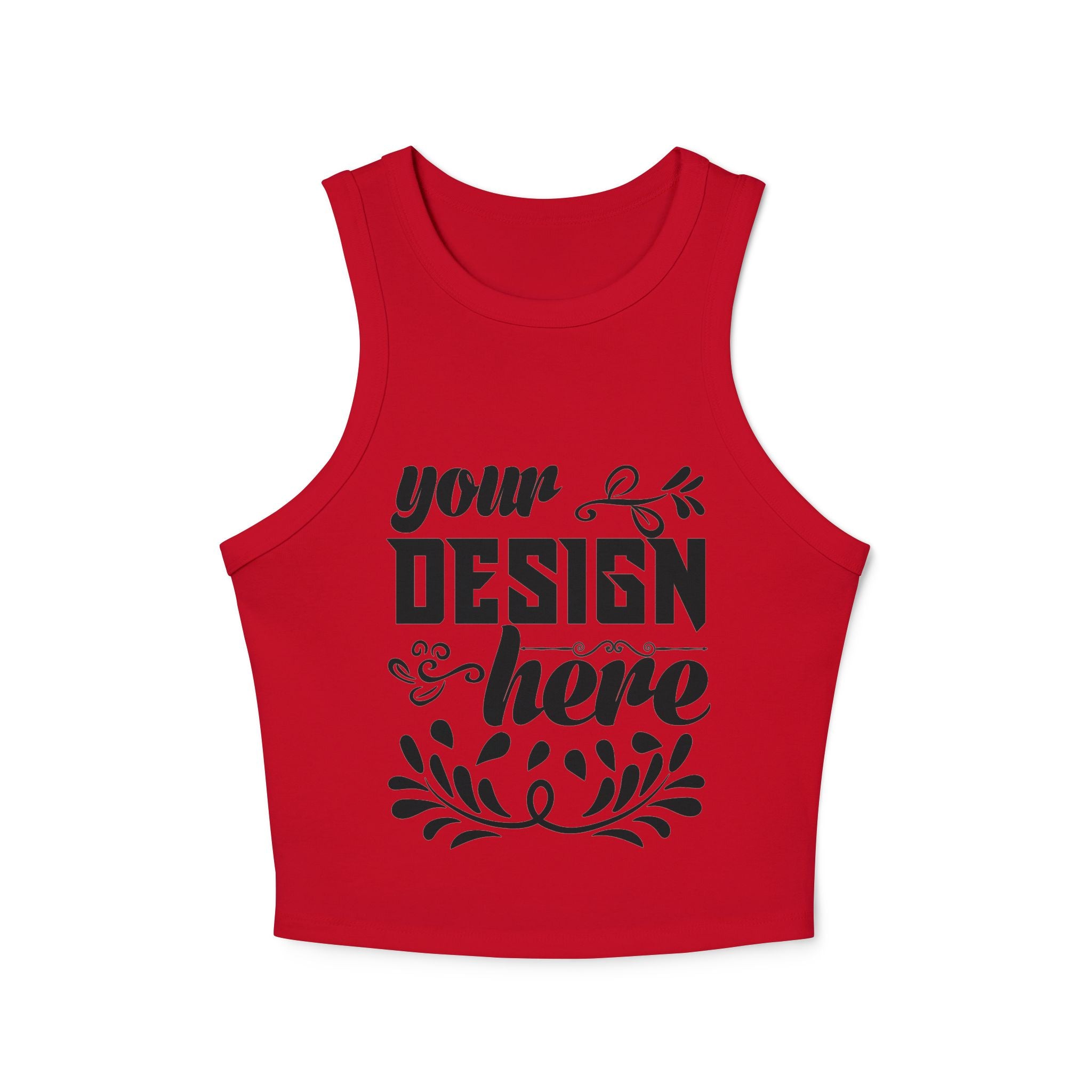 Customizable Bella+Canvas 1019 Womens Micro Rib Racer Tank Top Mid Length Fit