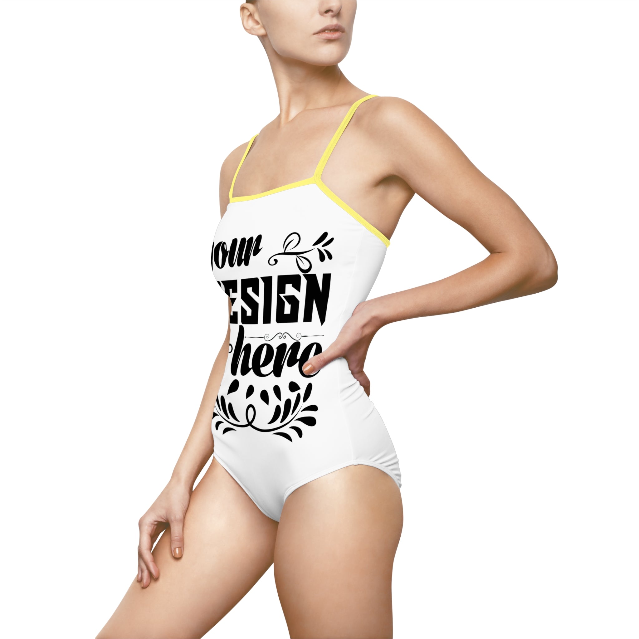 Customizable Women One-Piece Swimsuit With Back Cutout AOP