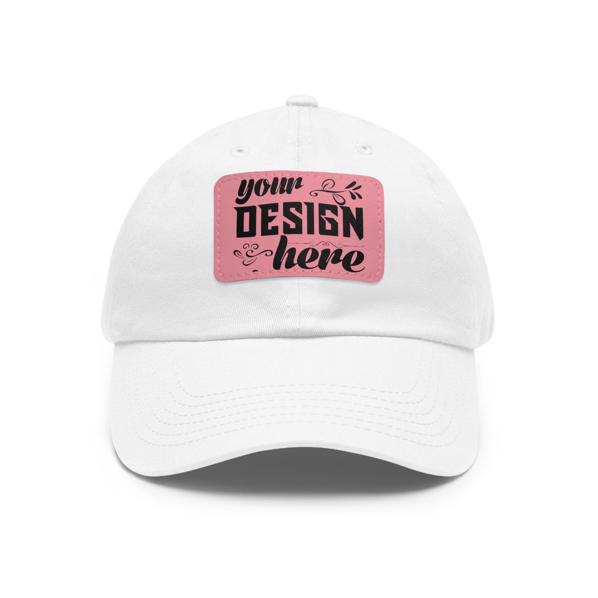 Customizable ValuCap VC300A Dad Hat with Faux Leather Patch Rectangle