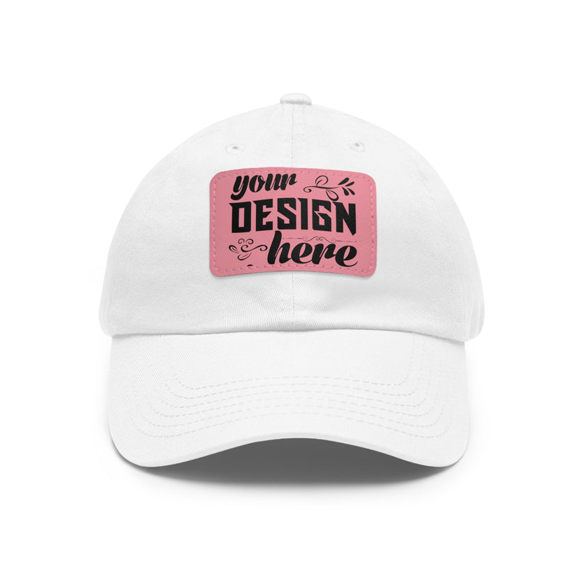 Customizable ValuCap VC300A Dad Hat with Faux Leather Patch Rectangle