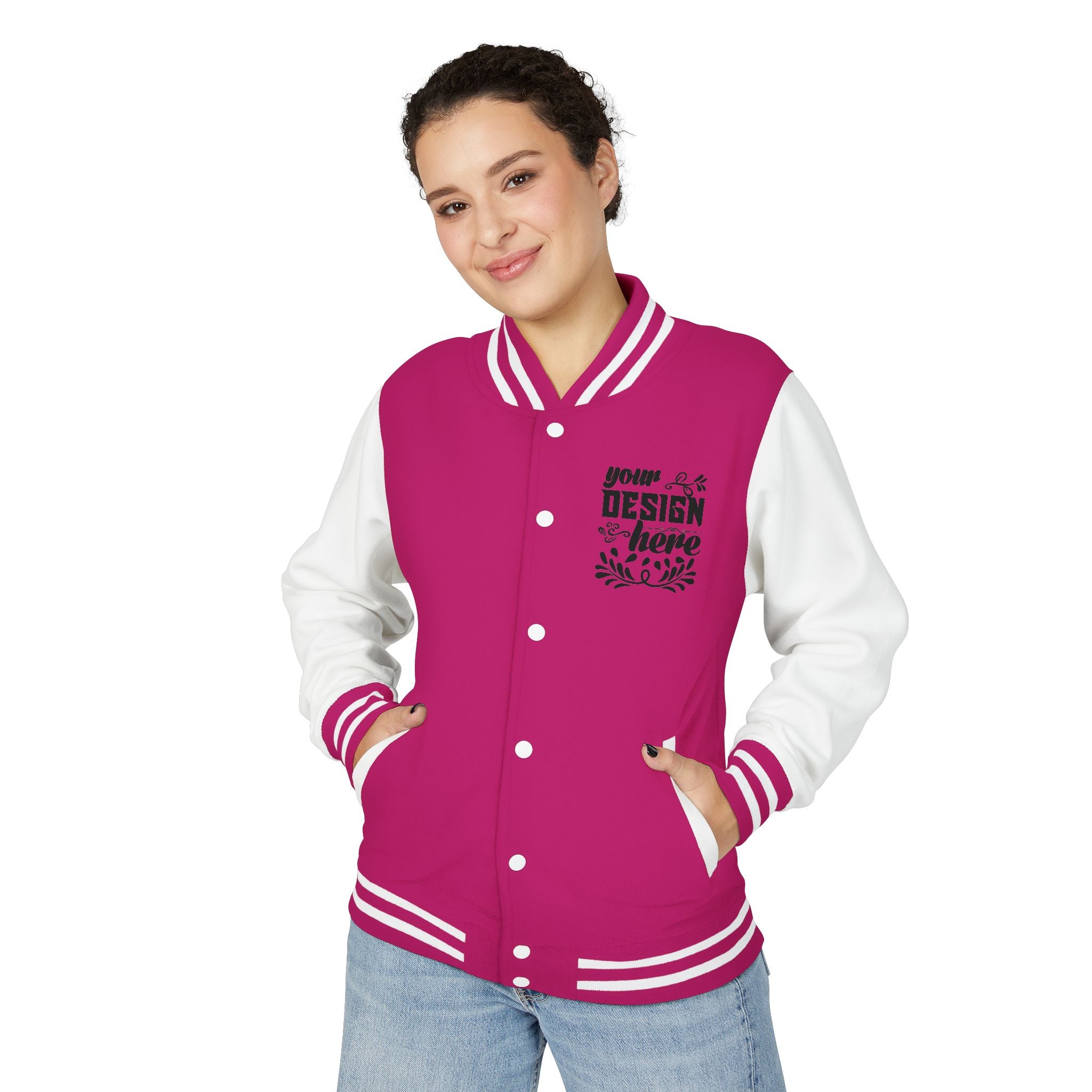 Customizable AWDis JH043 Unisex Heavyweight Letterman Jacket
