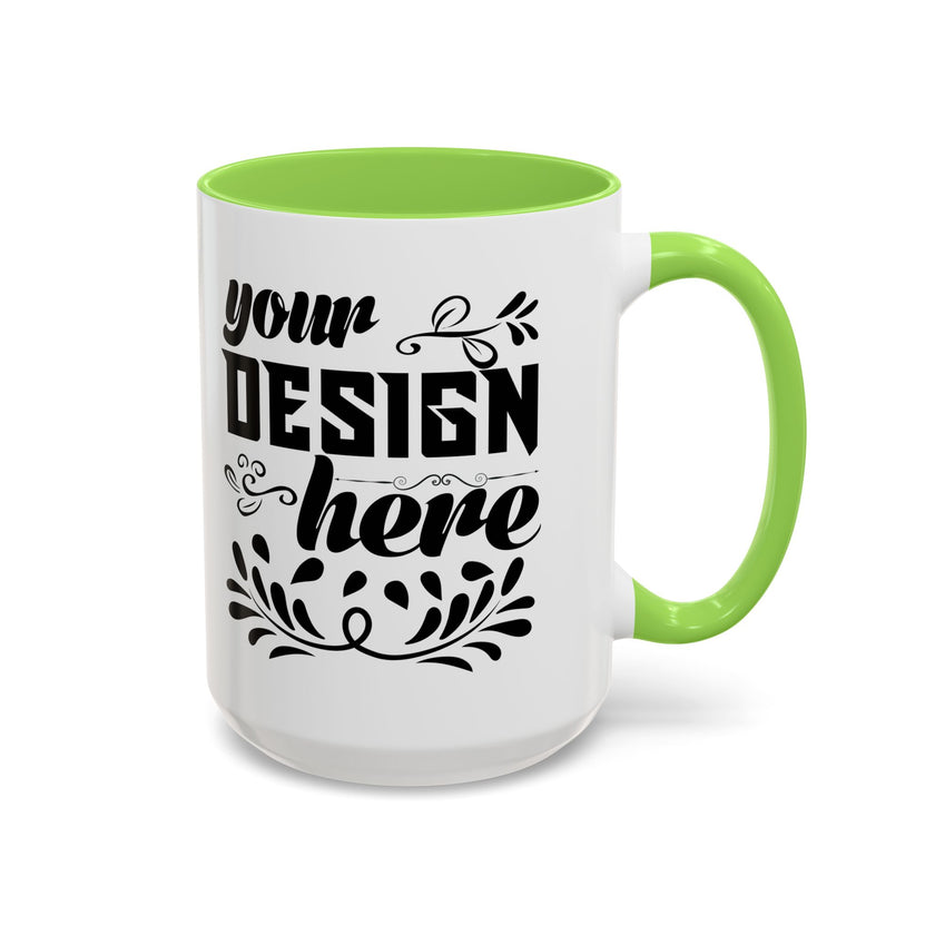 Customizable Glossy Ceramic Accent Mug 11oz and 15oz