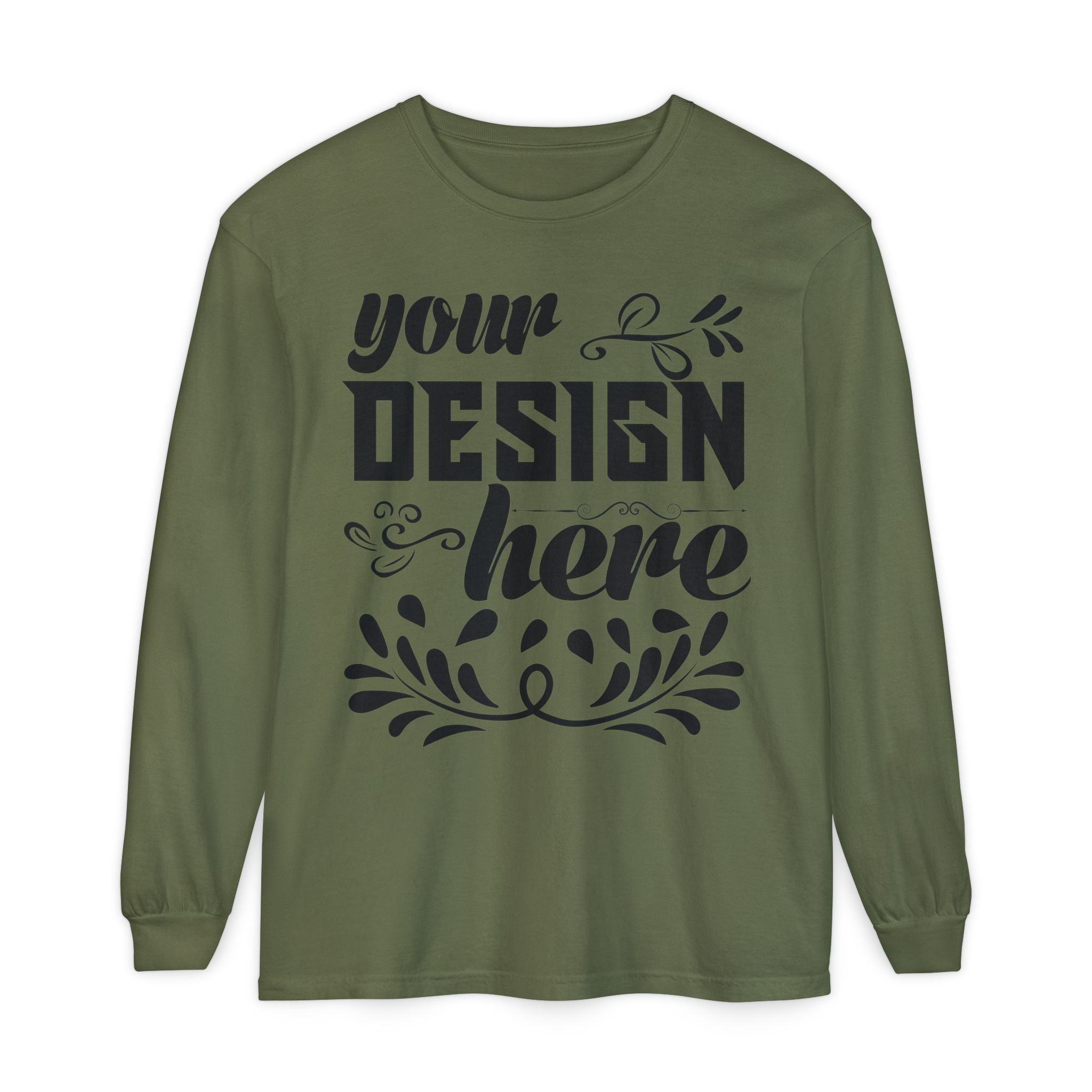 Customizable Comfort Colors 6014 Unisex Garment Dyed Long Sleeve T Shirt