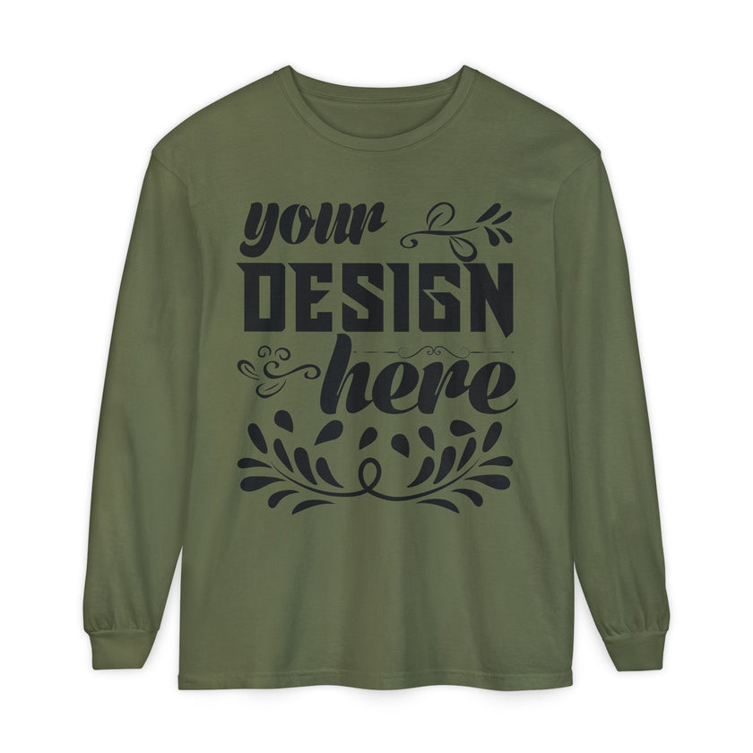 Customizable Comfort Colors 6014 Unisex Garment Dyed Long Sleeve T Shirt
