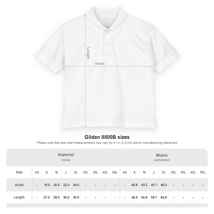 Customizable Gildan 8800B Youth DryBlend Jersey Polo Shirt