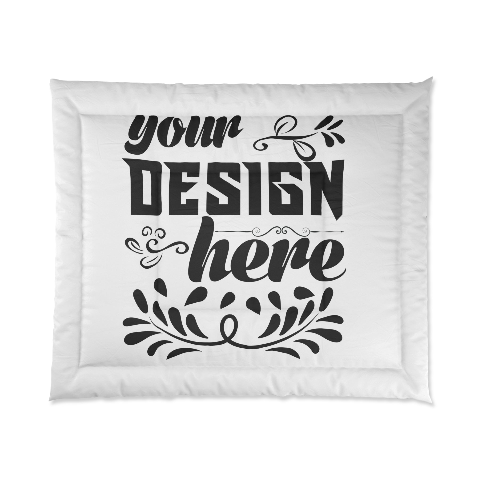 Customizable Polyester Comforter with Quilted Pattern and Bright White Back