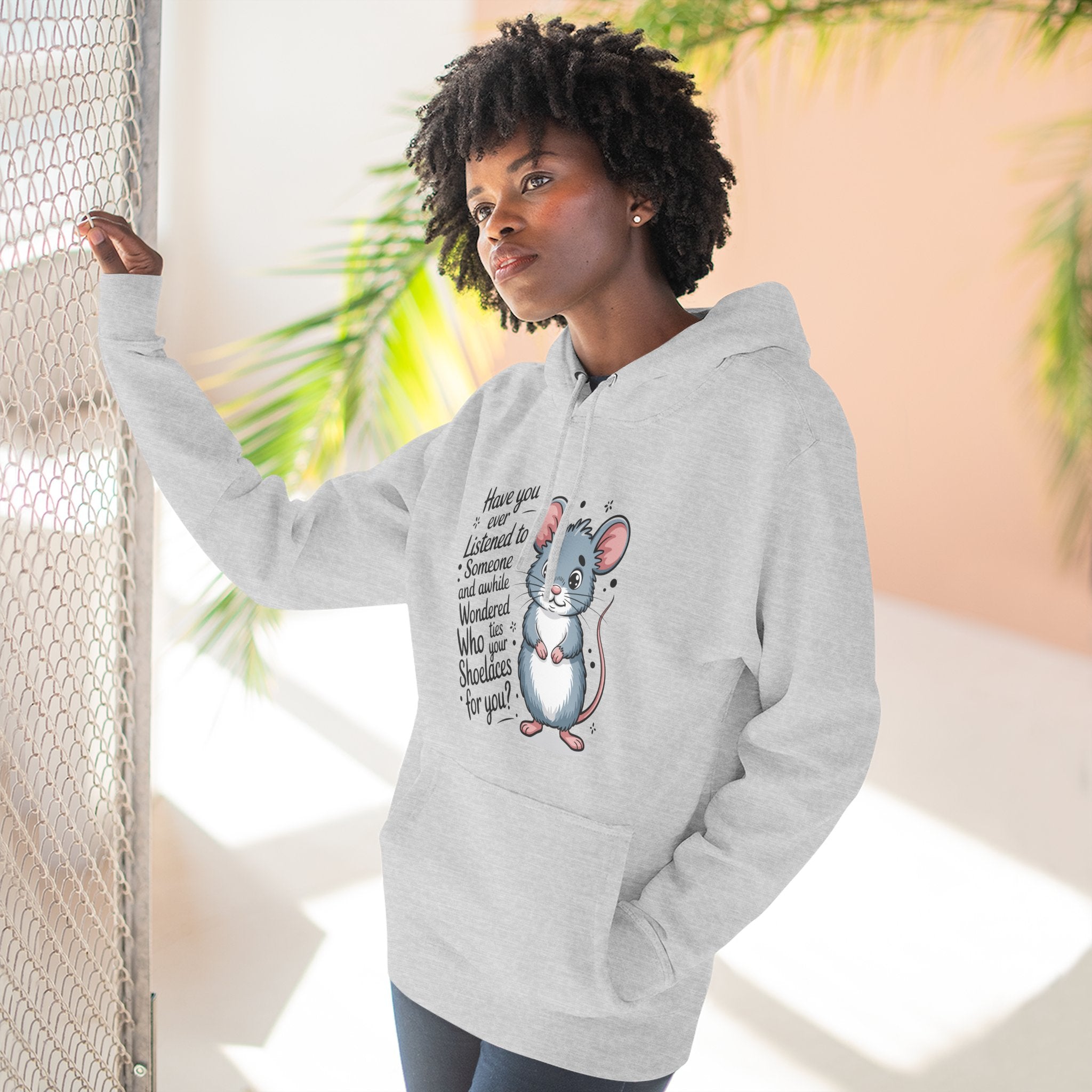 Lane Seven LS14001 Fleece Hoodie | Mouse Graphic Print