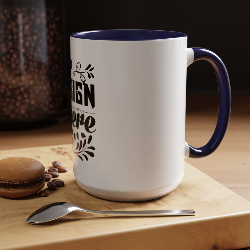 Customizable Accent Coffee Mug 11oz and 15oz Colored Interior Handle