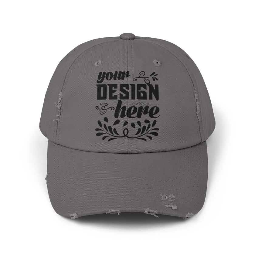 Customizable District DT600 Distressed Cotton Cap for Personalized Style