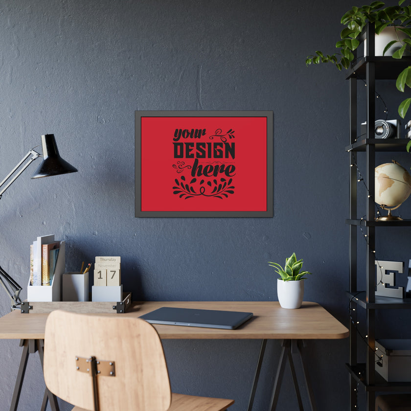 Customizable Framed Paper Poster with Matte Black Pinewood Frame Plexiglass