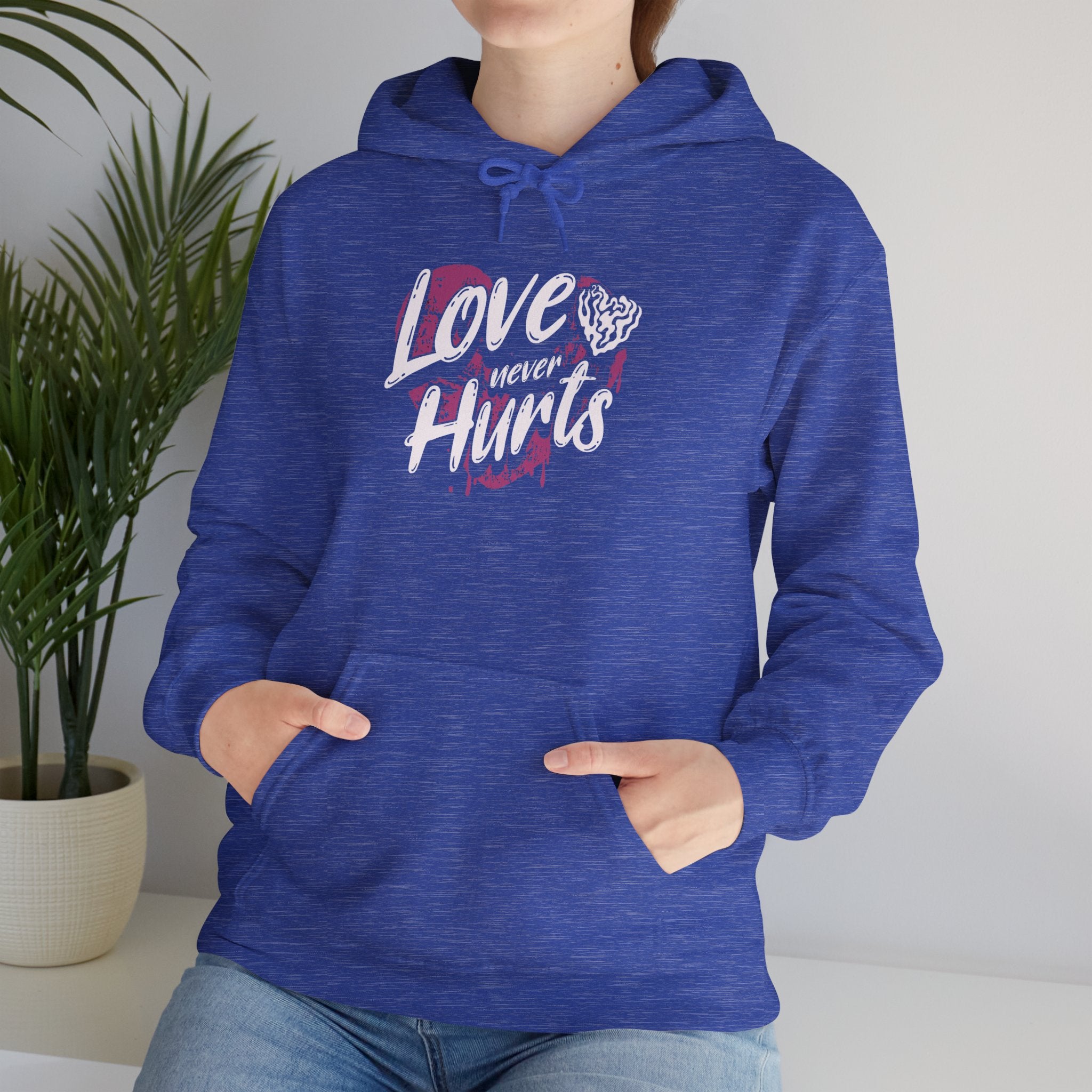 Gildan 18500 Unisex  Hooded Sweatshirt | Love Never Hurts Graphic Print