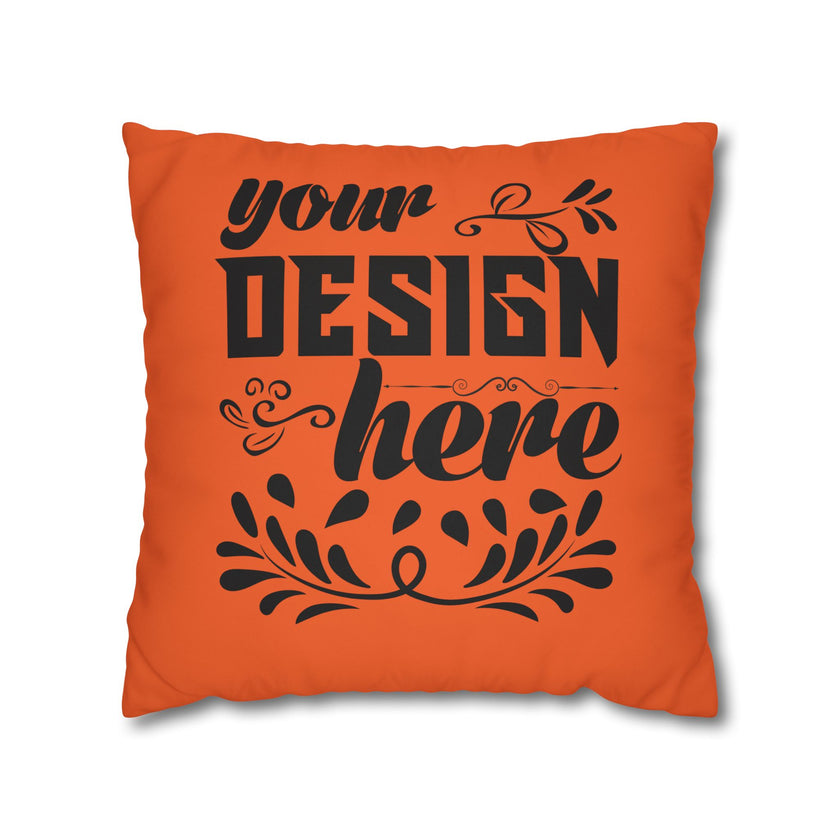 Customizable Square Poly Canvas Pillowcase with Concealed Zipper Closure