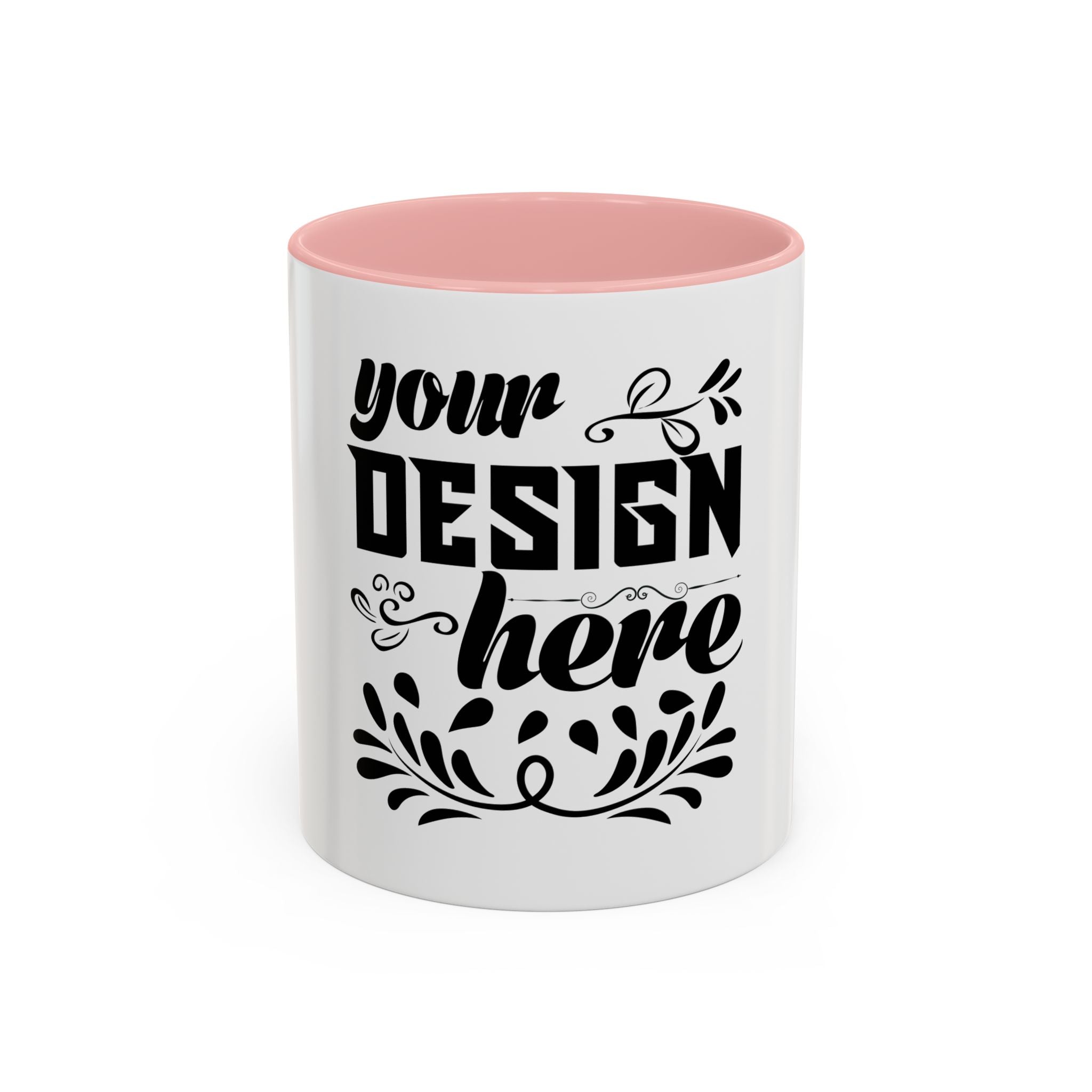 Customizable Accent Coffee Mug 11oz and 15oz Colored Interior Handle