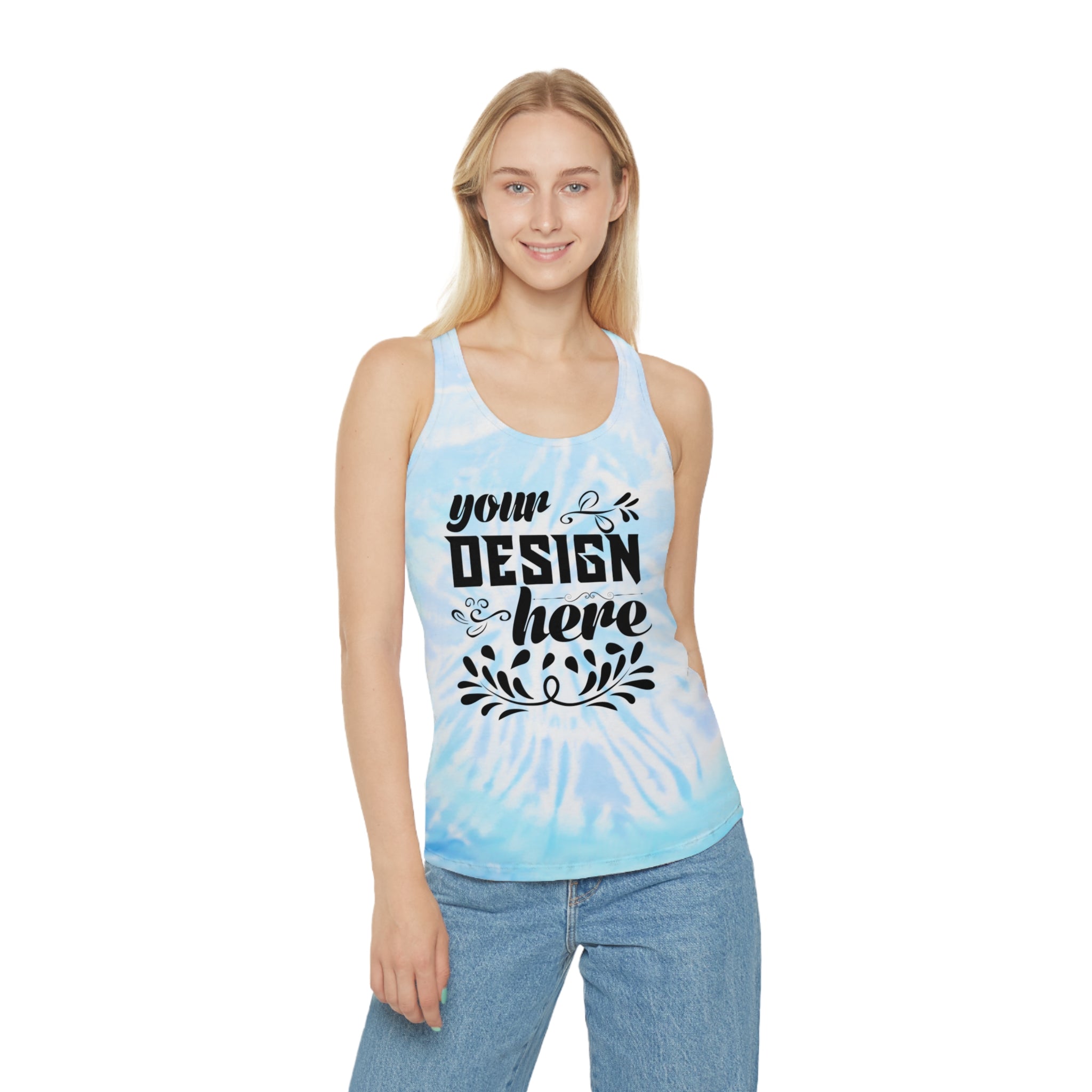 Customizable Colortone 3400 Tie Dye Racerback Tank Top