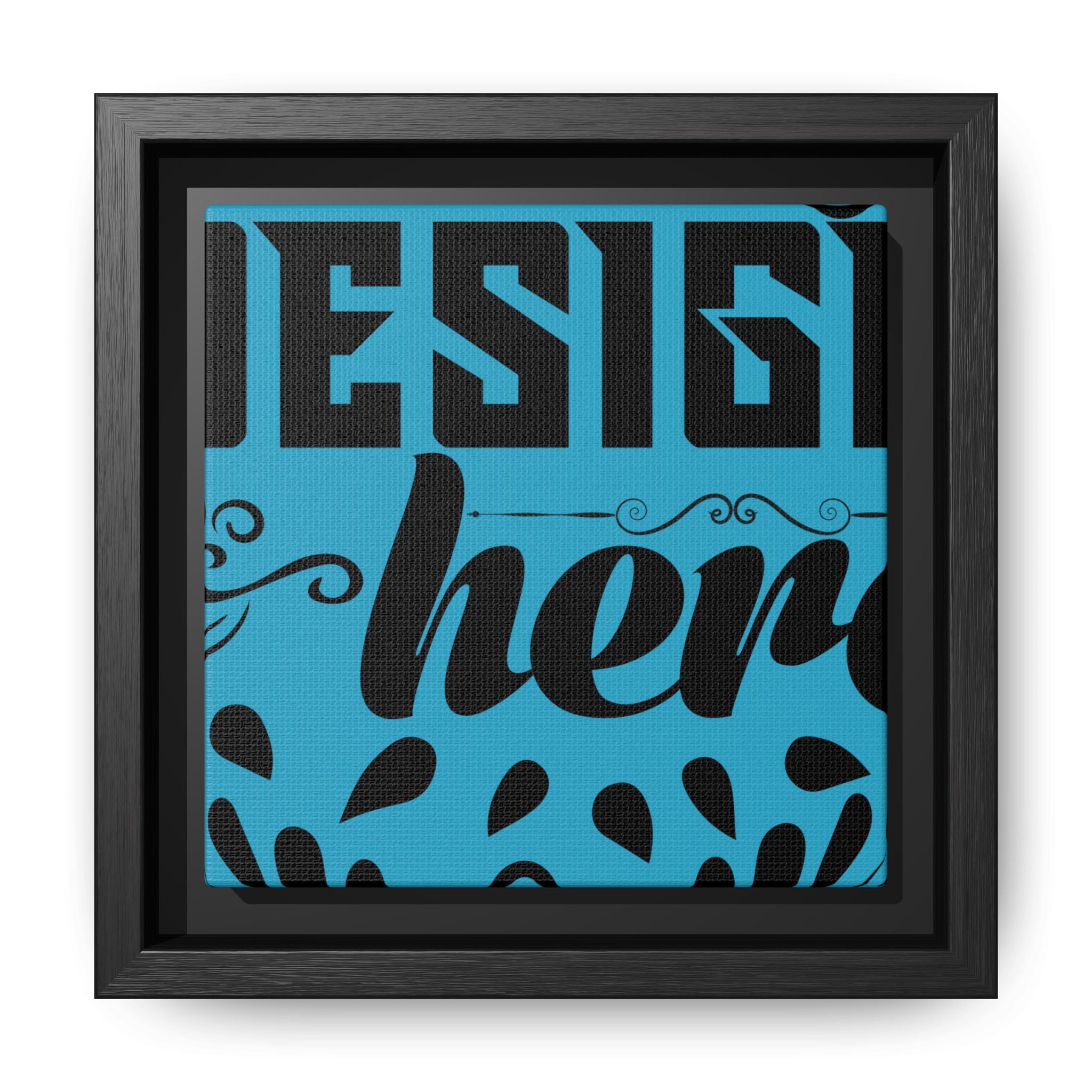 Customizable Framed Matte Canvas Print with Pinewood Frame Sawtooth Hanger