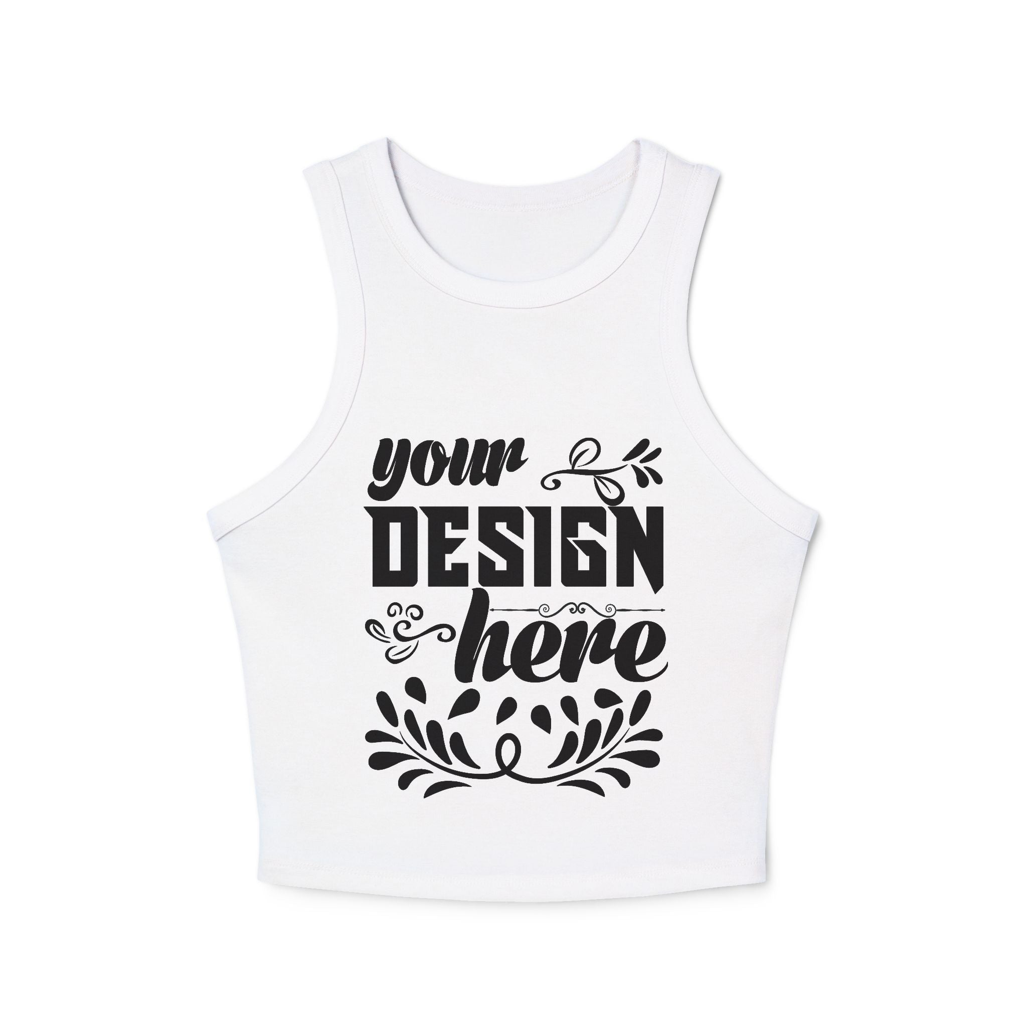 Customizable Bella+Canvas 1019 Womens Micro Rib Racer Tank Top Mid Length Fit