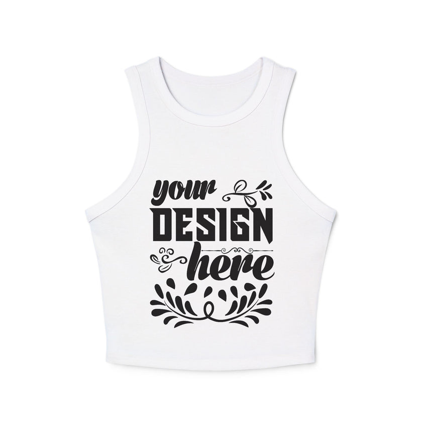 Customizable Bella+Canvas 1019 Womens Micro Rib Racer Tank Top Mid Length Fit