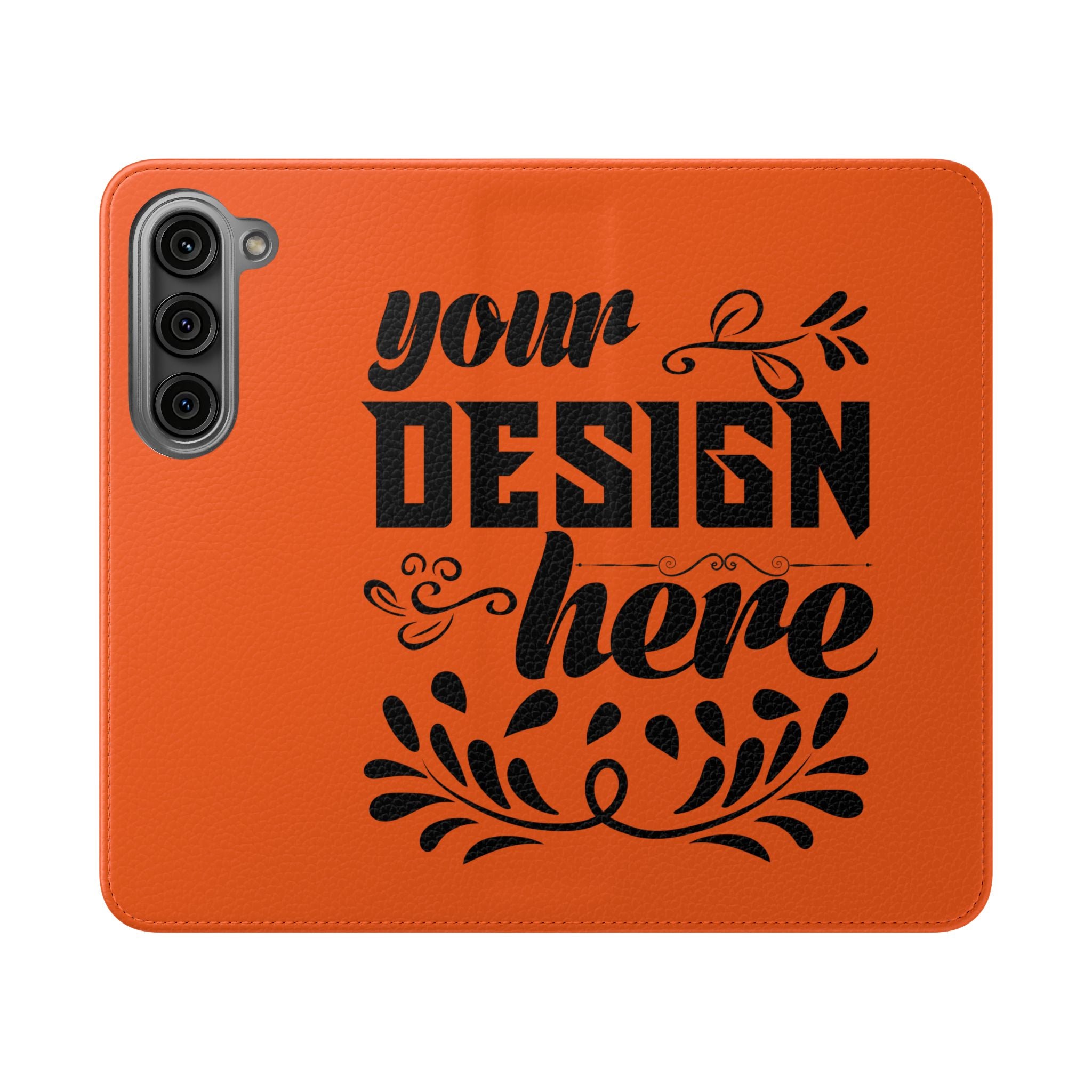 Customizable Flip Folio Phone Case With Card Slots Stand And Elastic Strap