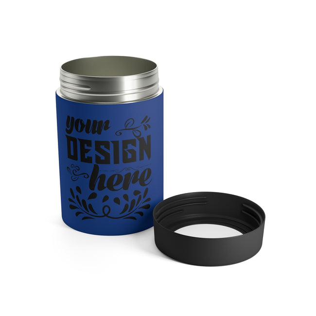 Customizable Stainless Steel Can Holder with Screw On Lid Fits 12oz
