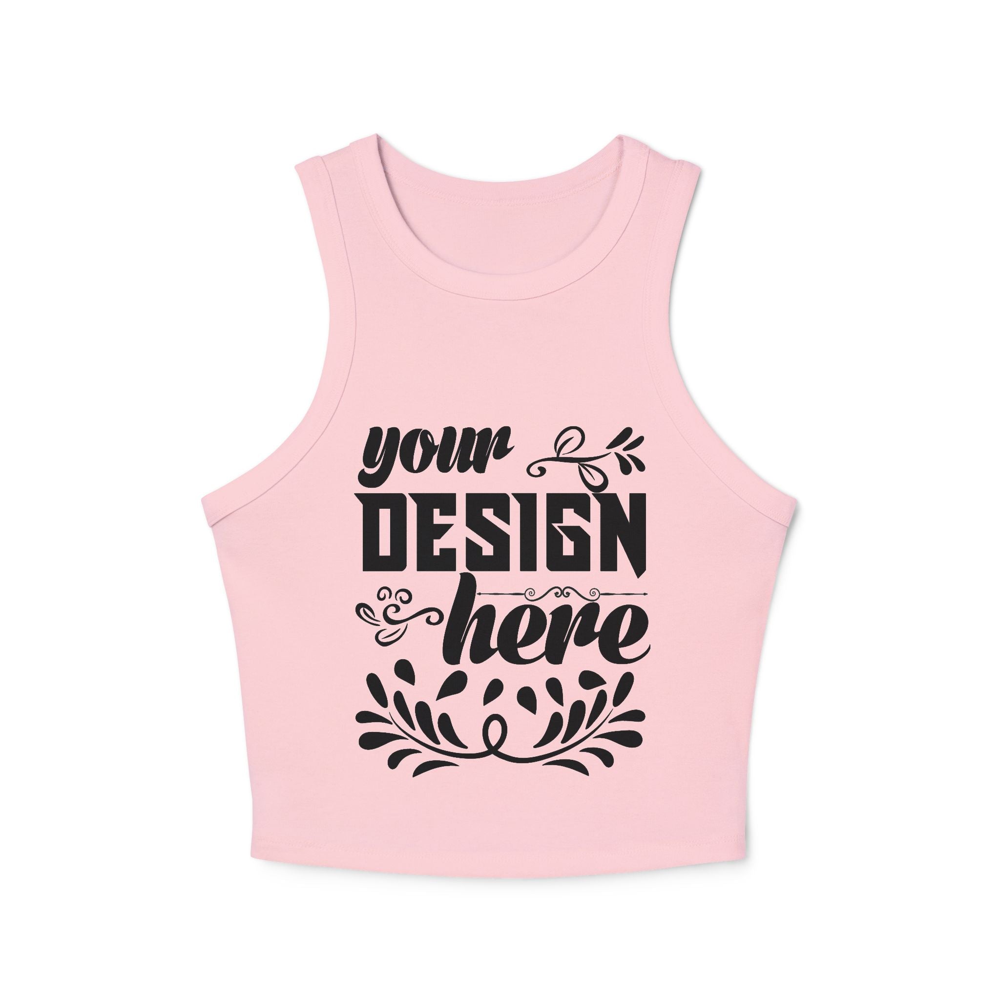 Customizable Bella+Canvas 1019 Womens Micro Rib Racer Tank Top Mid Length Fit