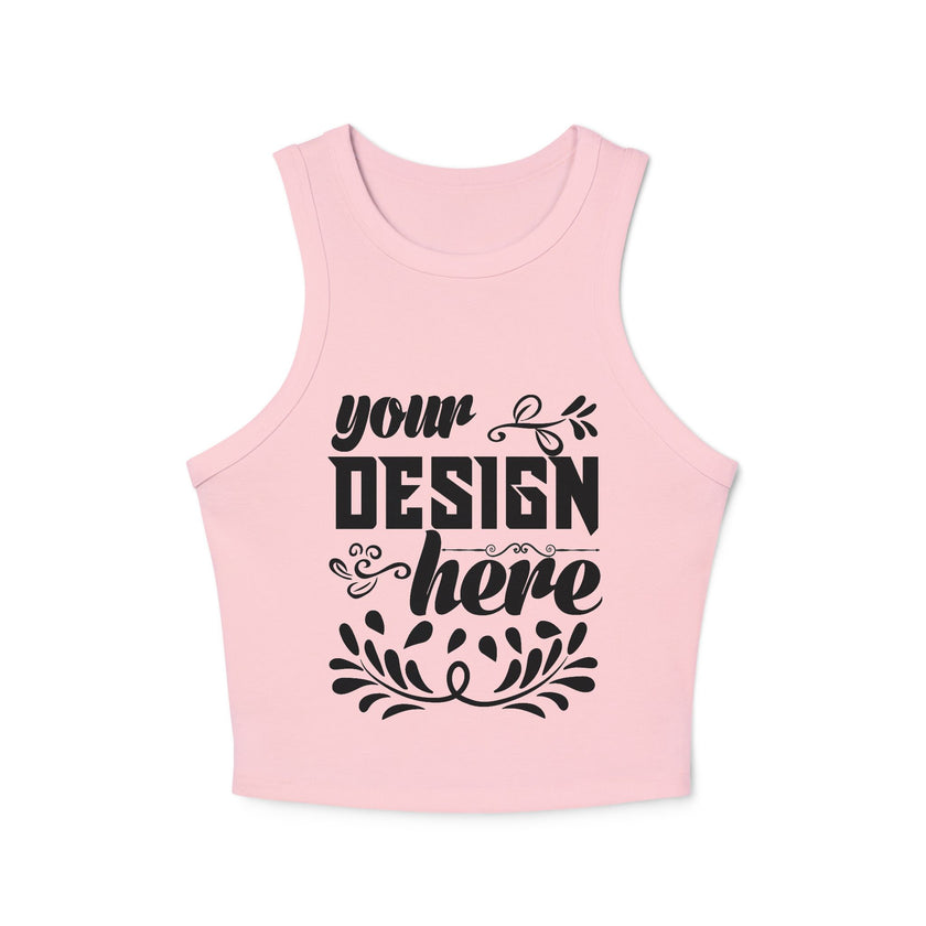 Customizable Bella+Canvas 1019 Womens Micro Rib Racer Tank Top Mid Length Fit