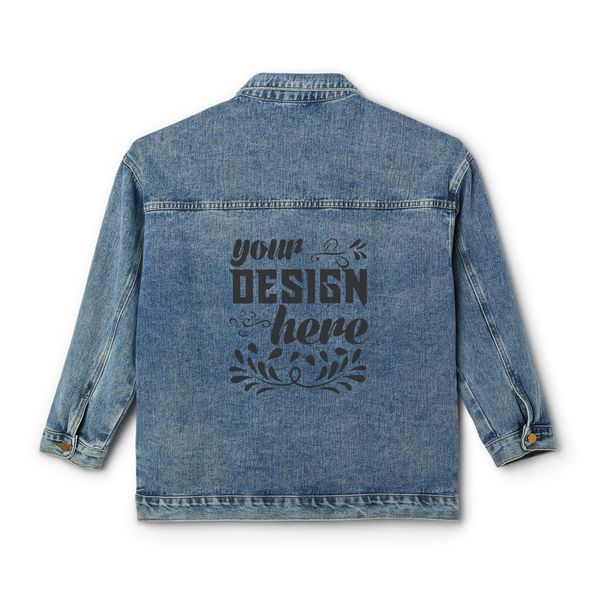 Customizable Women's Oversized Denim Jacket Relaxed Fit Stretch Blend