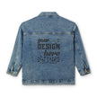 Customizable Women's Oversized Denim Jacket Relaxed Fit Stretch Blend
