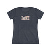 Next Level 6710 Womens Triblend Tee Love Faux Yarn Hearts Graphic Print