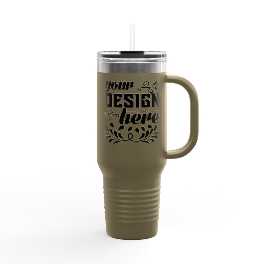Customizable Polar Camel 40oz Insulated Travel Mug with Handle and Straw (Best Seller)