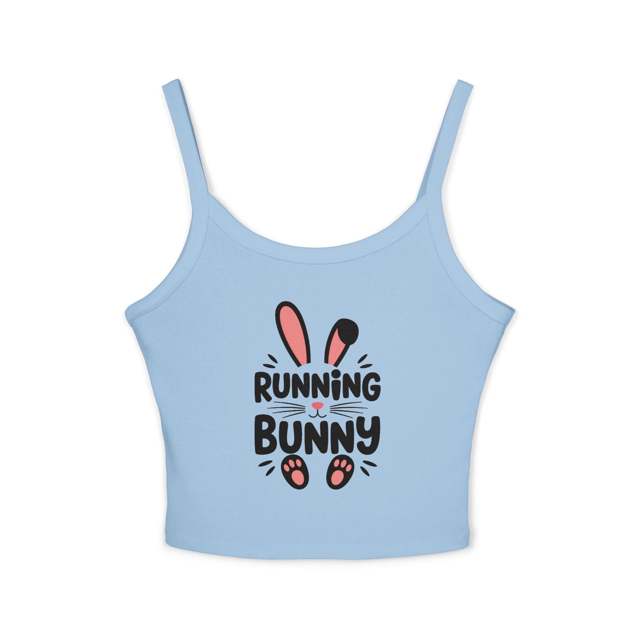 Bella+Canvas 1012 Spaghetti Strap Tank Top Running Bunny Graphic Print