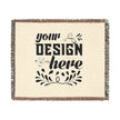 Customizable Woven Cotton Blanket Throw with Fringed Edges 3 Sizes