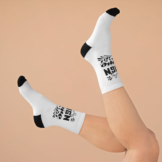 Customizable Recycled Poly Crew Socks 200 Needle Knit One Size Fit