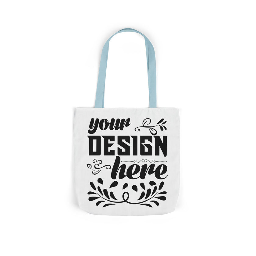 Customizable Canvas Tote Bag With 5 Color Strap Options All Over Print