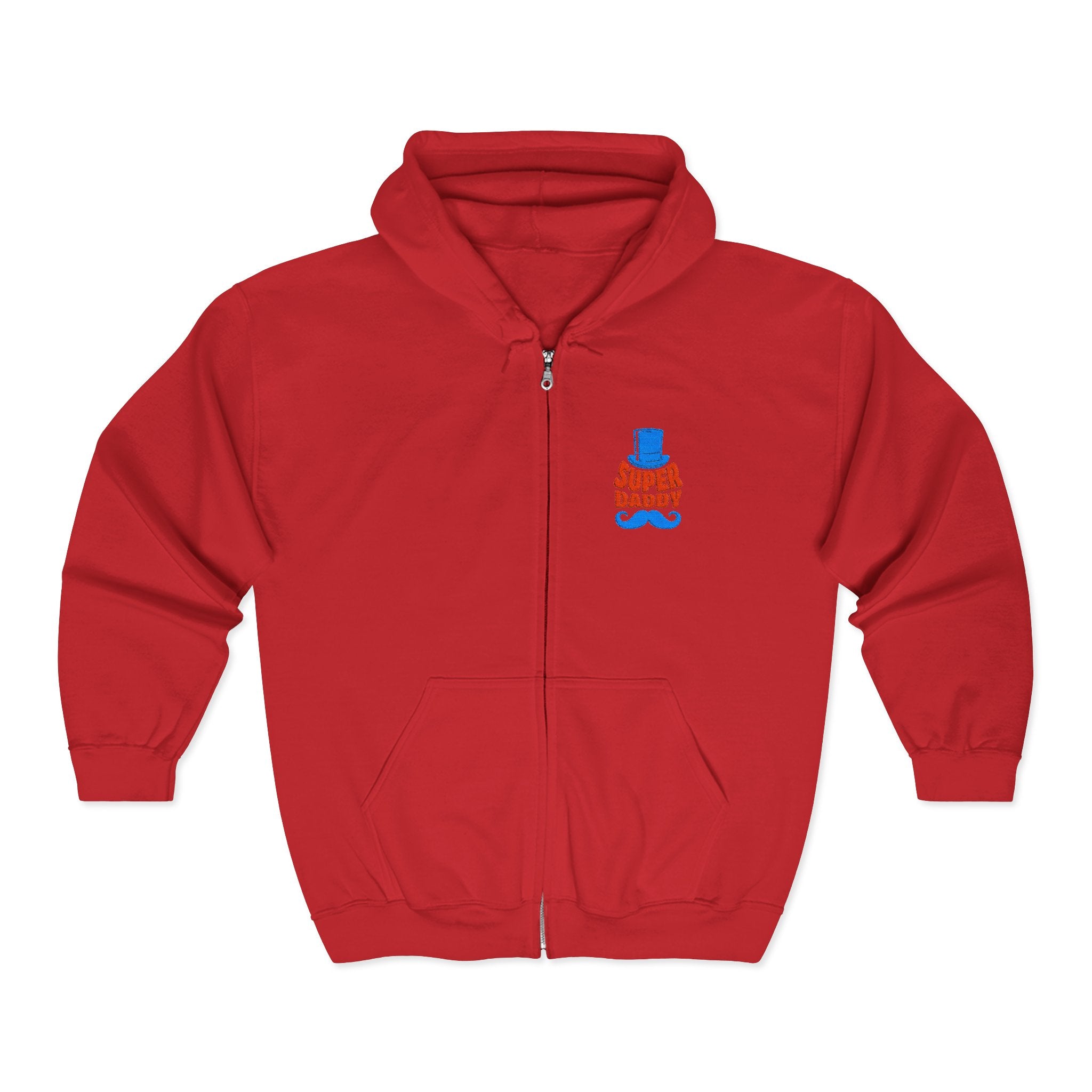 Gildan 18600 Unisex Full Zip Hoodie | Super Daddy Embroidery