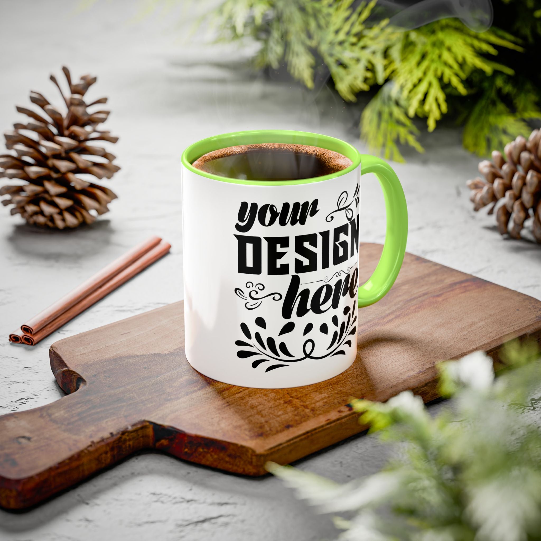 Customizable Glossy Ceramic Accent Mug 11oz and 15oz