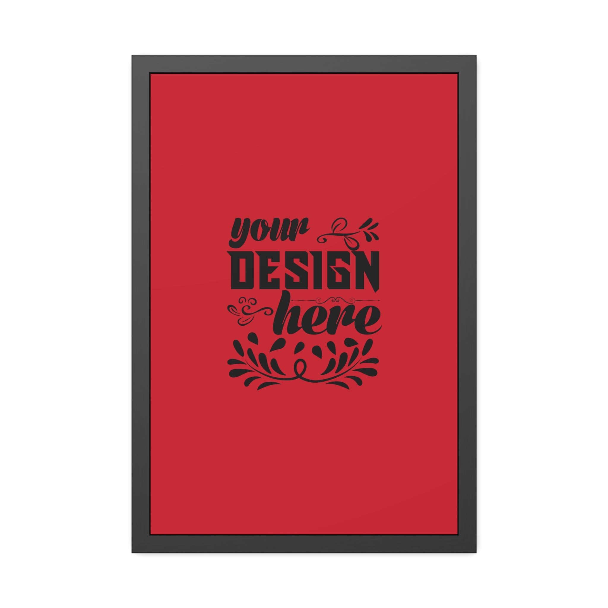 Customizable Framed Paper Poster with Matte Black Pinewood Frame Plexiglass