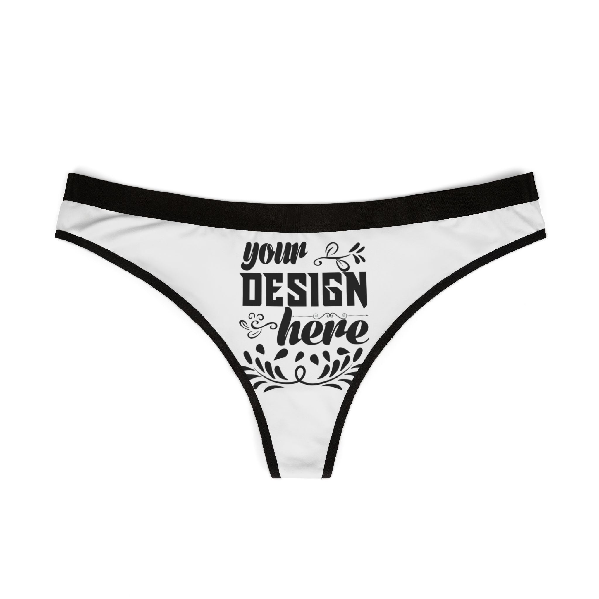 Customizable Womens Thong Underwear All Over Print Stretch Fabric