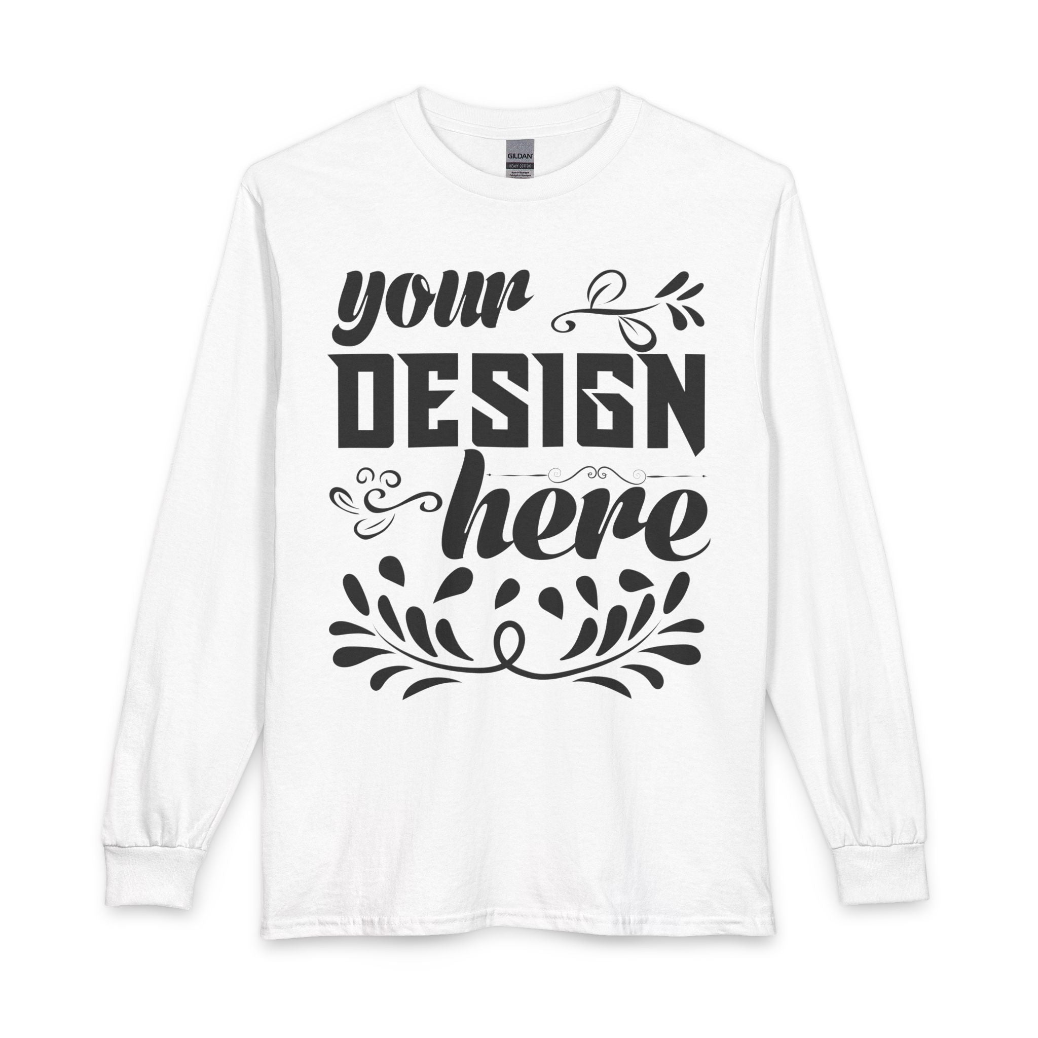 Customizable Gildan 5400 Unisex Long Sleeve T Shirt 100 Cotton Rib Cuffs