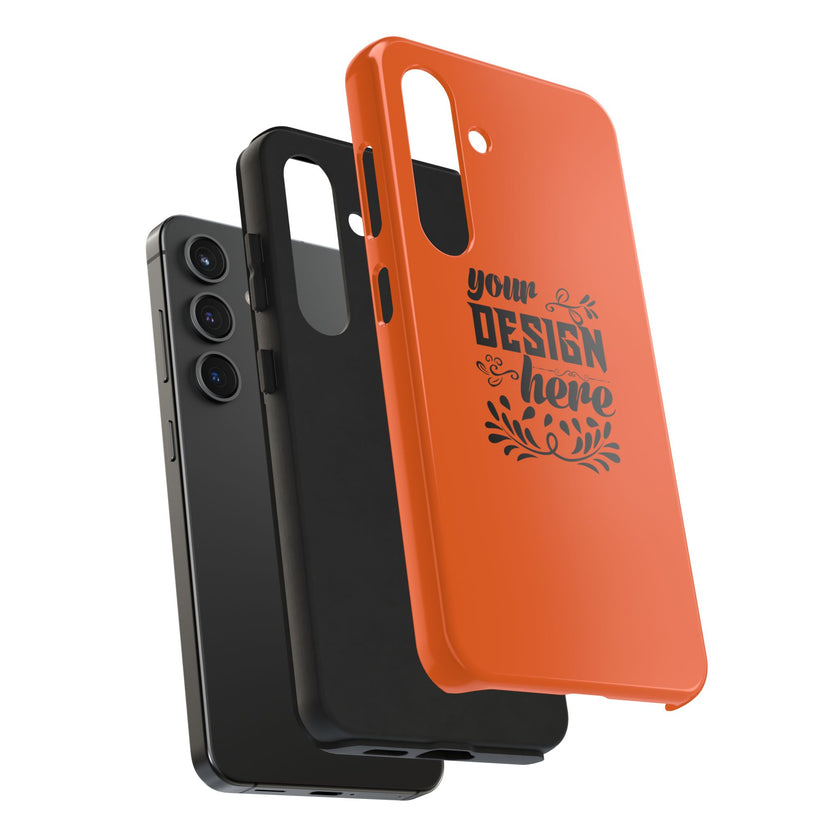Customizable Tough Phone Case Glossy Dual Layer Wireless Charging