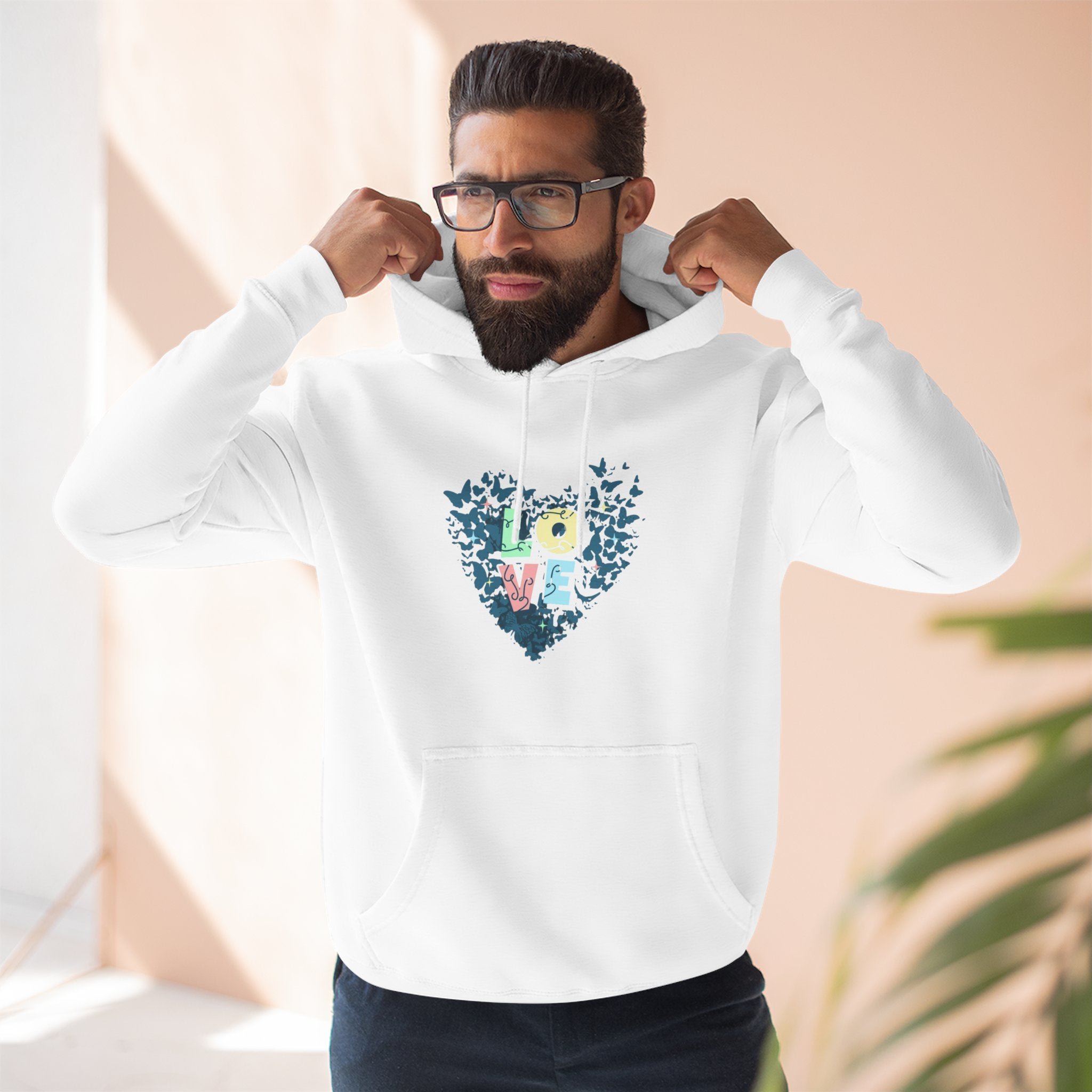 Lane Seven LS14001 Unisex  Fleece Hoodie | Butterfly Love Graphic Print