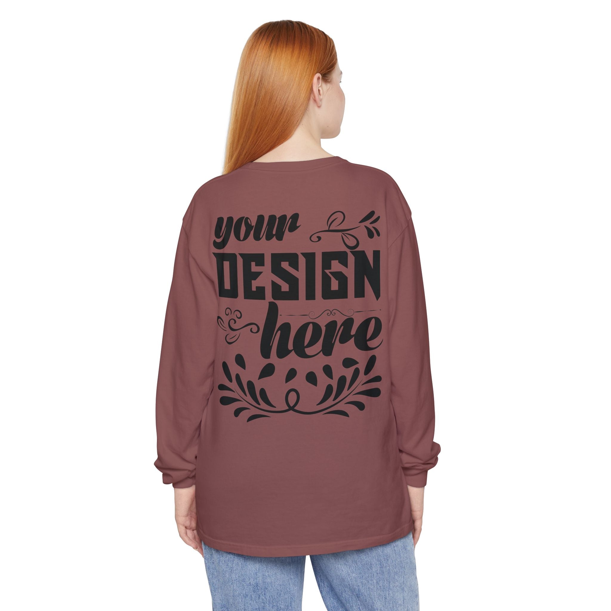 Customizable Comfort Colors 6014 Unisex Garment Dyed Long Sleeve T Shirt