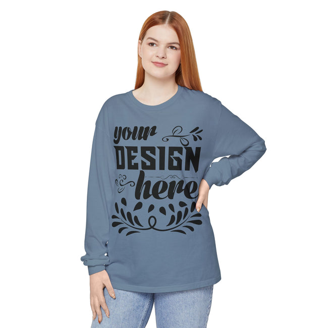 Customizable Comfort Colors 6014 Unisex Garment Dyed Long Sleeve T Shirt