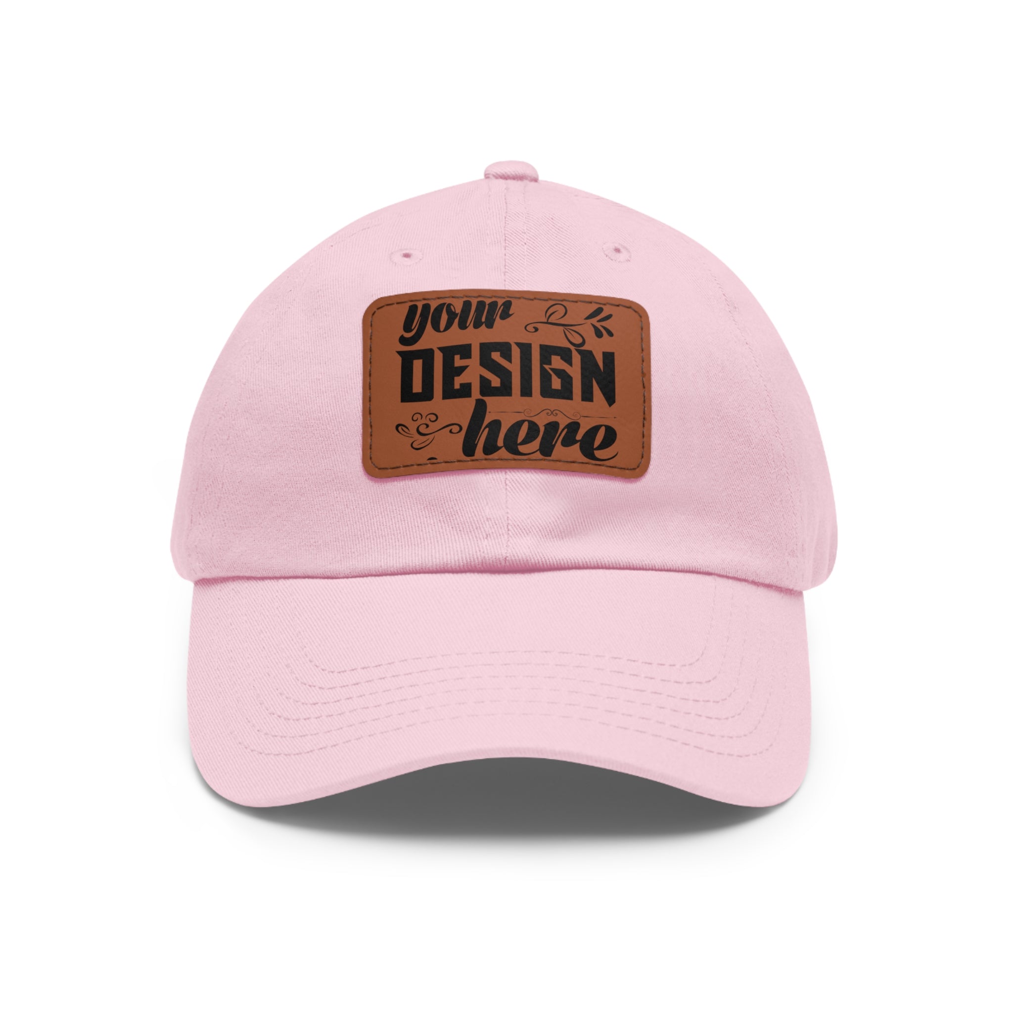 Customizable ValuCap VC300A Dad Hat with Faux Leather Patch Rectangle